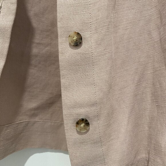 Wilfred Heavy Cotton Tan Cropped Collared Button Up Size XS - Picture 2 of 3